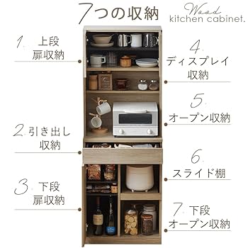 Amazon.co.jp: アイリスプラザ ウッドキッチンキャビネット オフ